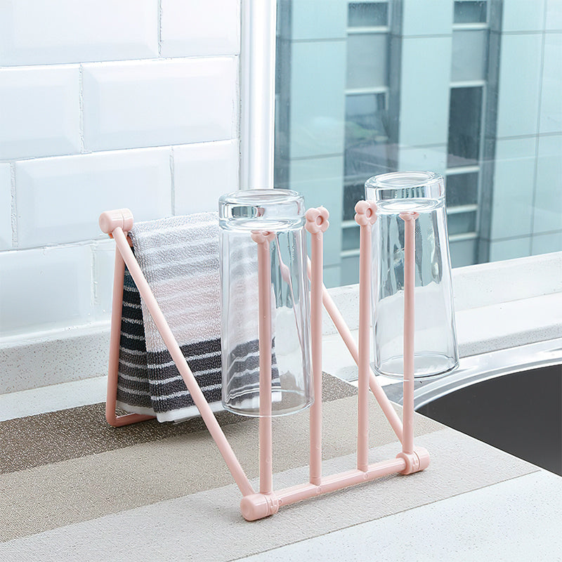 Desktop Towel And Cup Hanger Foldable Shelf