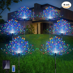 6pcs Solar Garden Lights 120 LED Copper Wire Decorative Outdoor Lights