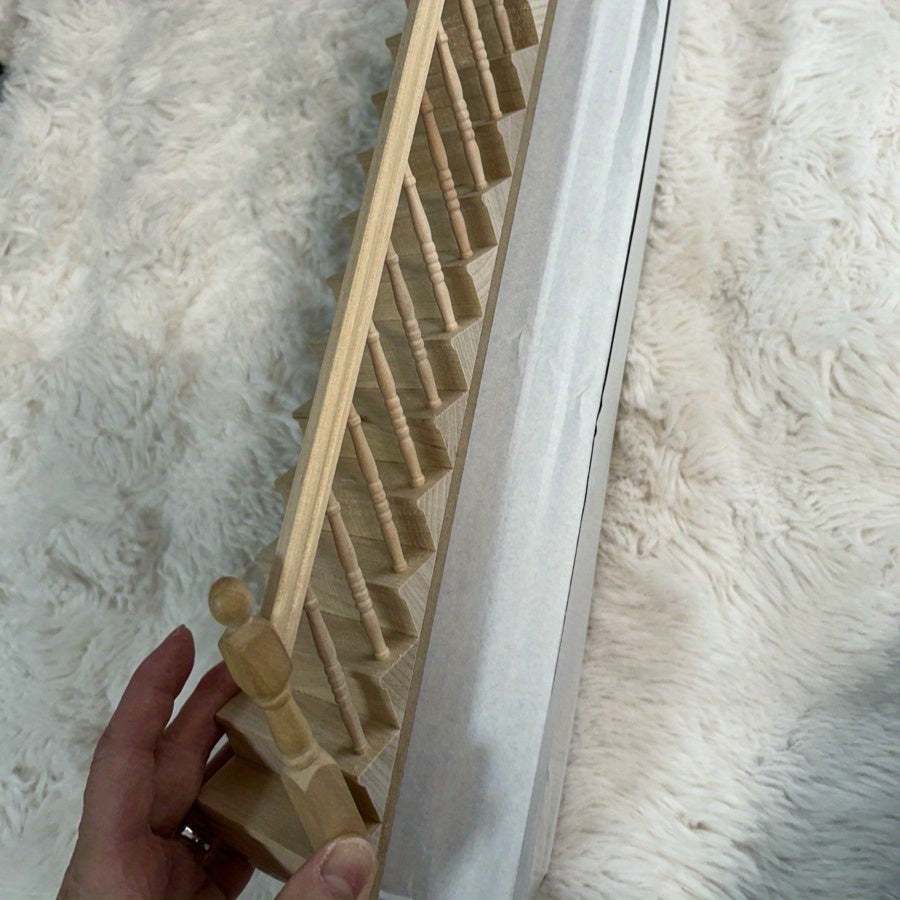 DIY 1:12 Dollhouse Model with Vintage Stairs & Handrails