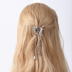 Ladies Butterfly Tassel Hair Clip Metal Small Hair Clip Banquet