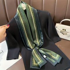Green Polka Dots Ribbon Neck Scarf