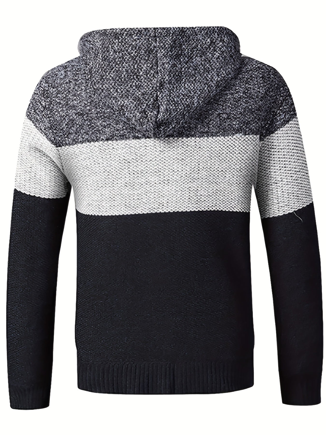 Men's Casual Hooded Cardigan Jacket Zip Up Sweater