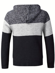 Men's Casual Hooded Cardigan Jacket Zip Up Sweater