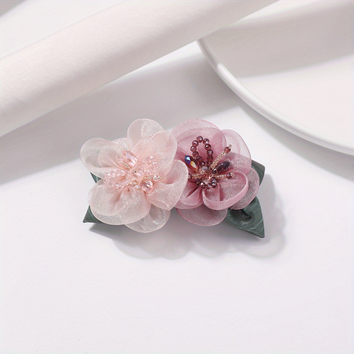 Fabric Flower Hair Clip for Party, Birthday
