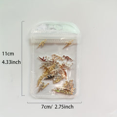 40pcs 3D Alloy Gun Shaped Rhinestone Nail Art Jewelry