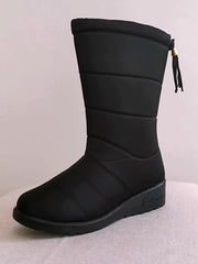 Women's Winter Waterproof Lightweight Snow Boots Tassel Non Slip Mid Calf Boots