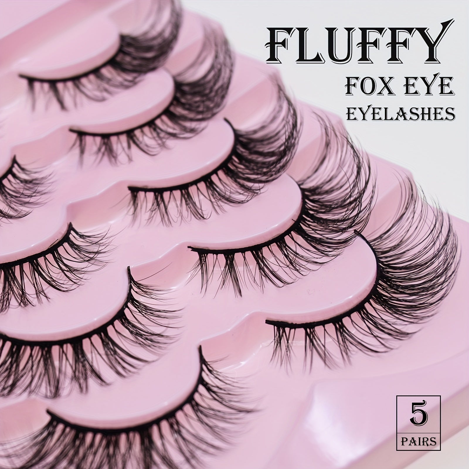 Faux Mink Cat Eye Eyelashes Extension 19mm Natural Fluffy Lashes Makeup