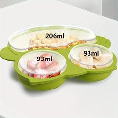 Baby Led Weaning Food Set - Silicone Bib, Bowl, Sippy Cup, Snack Lid, Divided Fo