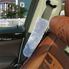 2pcs Wool Plush Shoulder Pad Set for Winter Car Interior