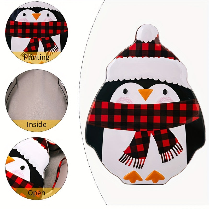 Christmas Gingerbread Man Cookie Box Snowman Tin Box
