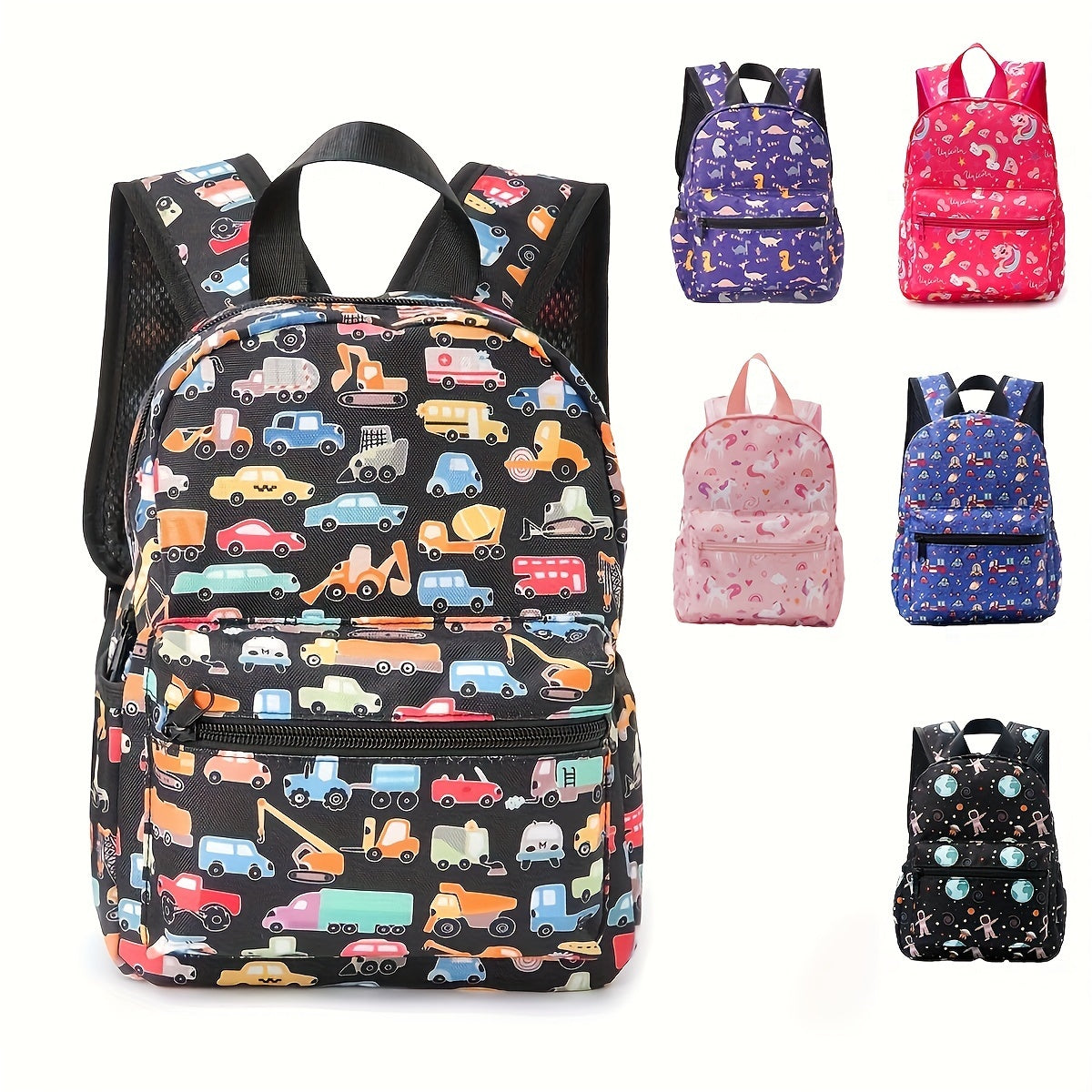 Cartoon Pattern Large Capacity Backpack Casual School Bag with Multiple Pockets