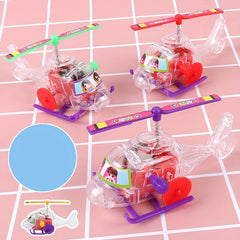 Wind Up Chain Transparent Airplane Helicopter Toy Party Small Gift