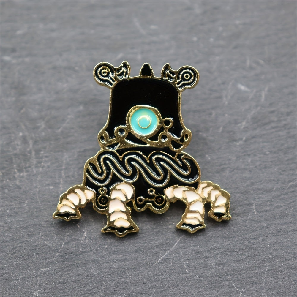 Geometric Shape Alloy Brooch Retro Style for Men