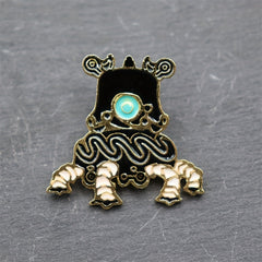 Geometric Shape Alloy Brooch Retro Style for Men