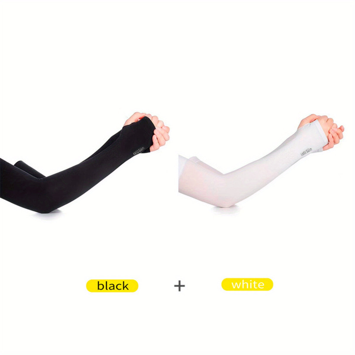 2pairs Ice Sleeve Sunscreen Arm Sleeves UV Protection Gloves Men Women