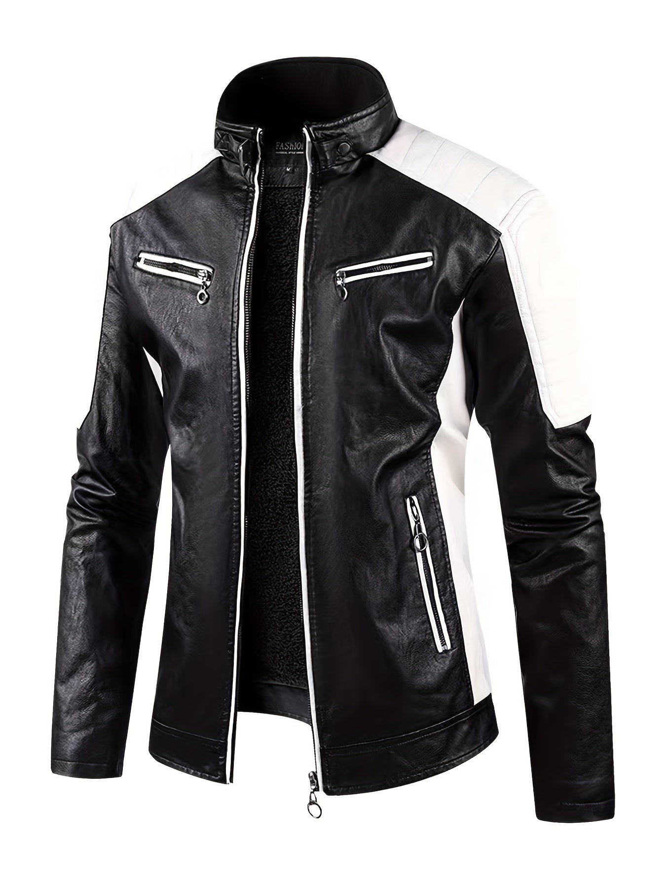 Men's Soft Shell PU Leather Jacket Windproof & Waterproof