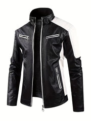 Men's Soft Shell PU Leather Jacket Windproof & Waterproof