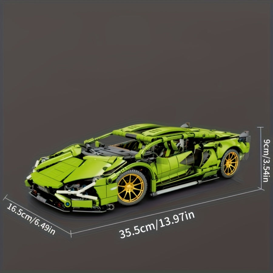 1200-Piece Green Racing Model Kit Building Blocks
