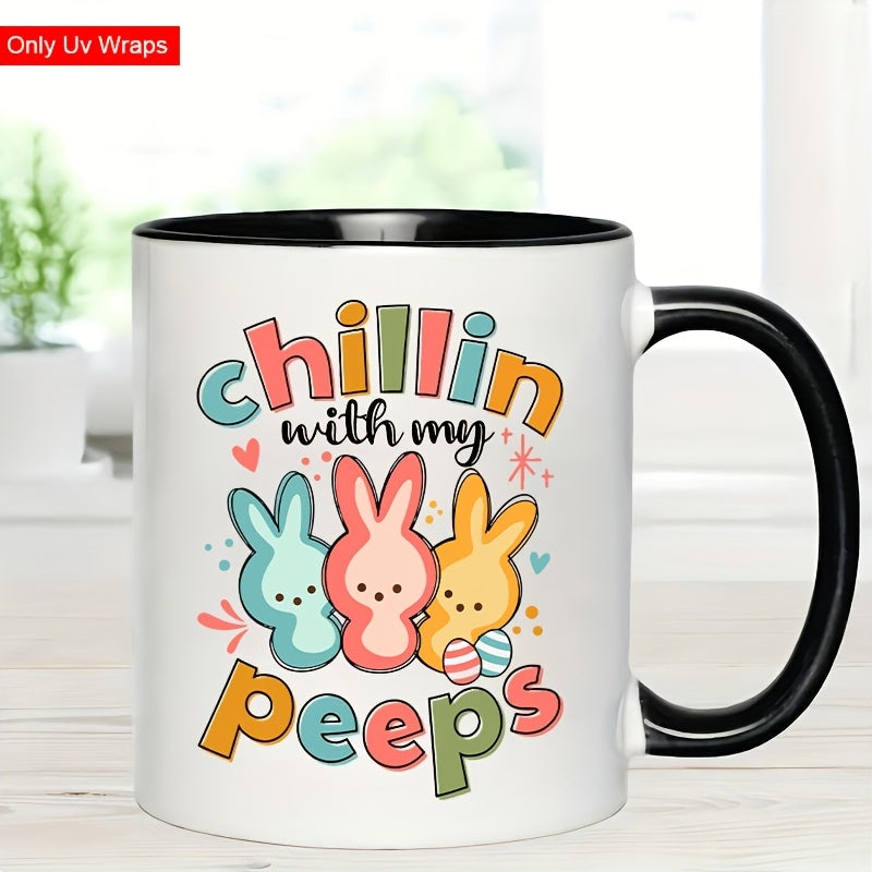 Easter Bunny UV DTF Cup Wraps - Glitter Effect - 4pcs