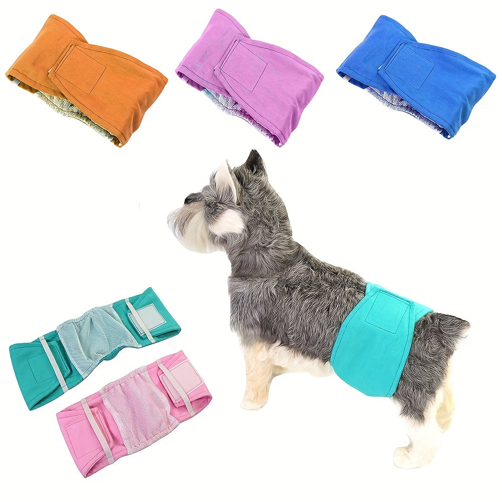 Washable Reusable Male Dog Diapers Adjustable Leak Proof Dog Pee Pants