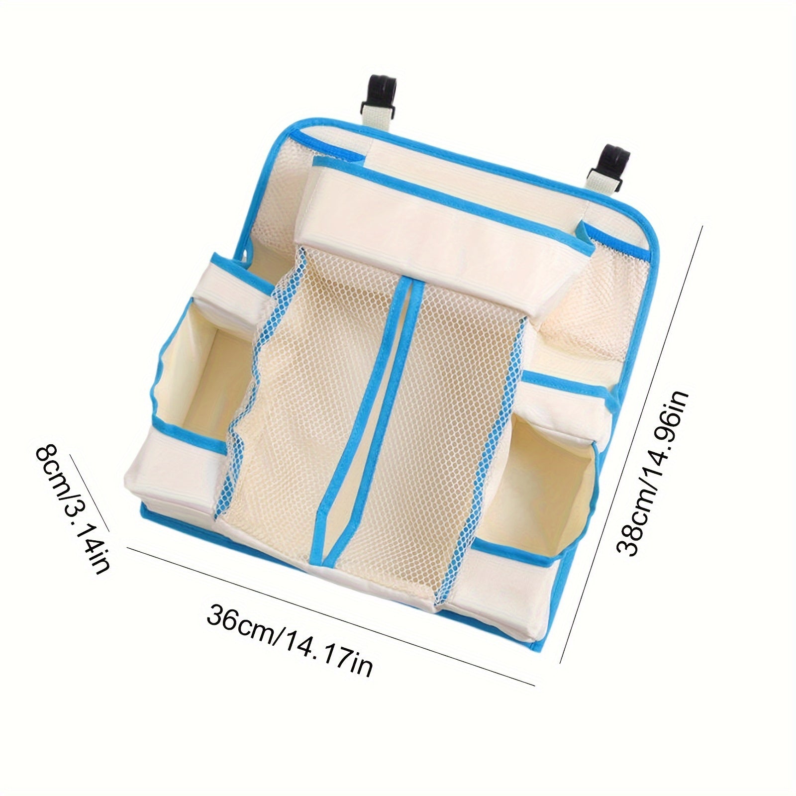 Detachable Crib Organizer Bedside Storage Bag Diaper Caddy Washable Polyester