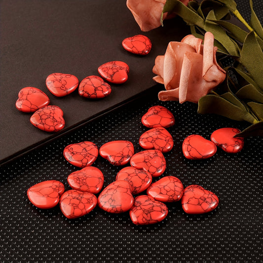 8pcs Red Heart Natural Stones Gravel Crystals Chip Quartz Healing Reiki Decor