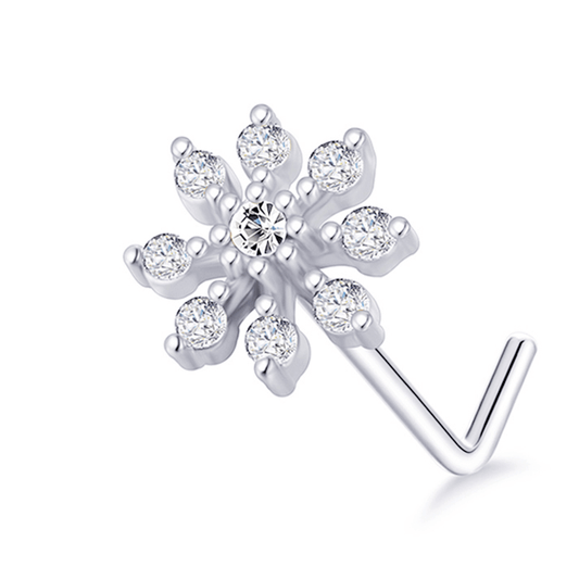 Stainless Steel Nose Ring Stud Flower Snowflake Butterfly Nose Piercing