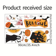 2pcs Halloween Wall Stickers Moon Castle Bat Pumpkin Spider Web Window Sticker