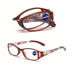 Print Flower Anti Light Blocking Reading Glasses For Women