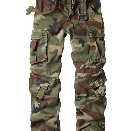 AKNAVY Camo Cargo Pants Men's Outdoor Cotton Loose Fit