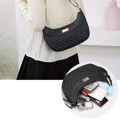 Quilted Plaid PU Leather Hobo Shoulder Bag