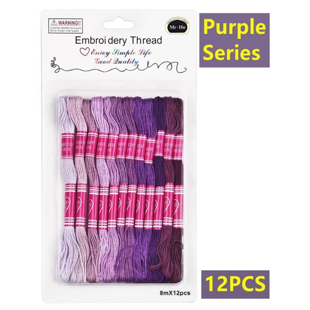 8pcs Rainbow Cross Stitch Threads Embroidery Floss Kit DIY Sewing Thread