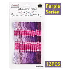 8pcs Rainbow Cross Stitch Threads Embroidery Floss Kit DIY Sewing Thread