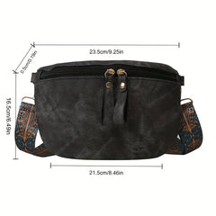 Bohemian Retro Chest Bag Wide Strap Crossbody Bag