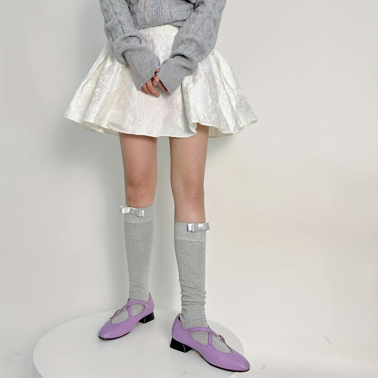 Comfy Bow Calf Socks Knee High Stockings