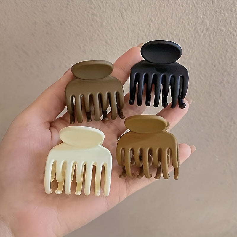 8pcs Solid Hair Claw Matte Banana Clip Non Slip Headwear