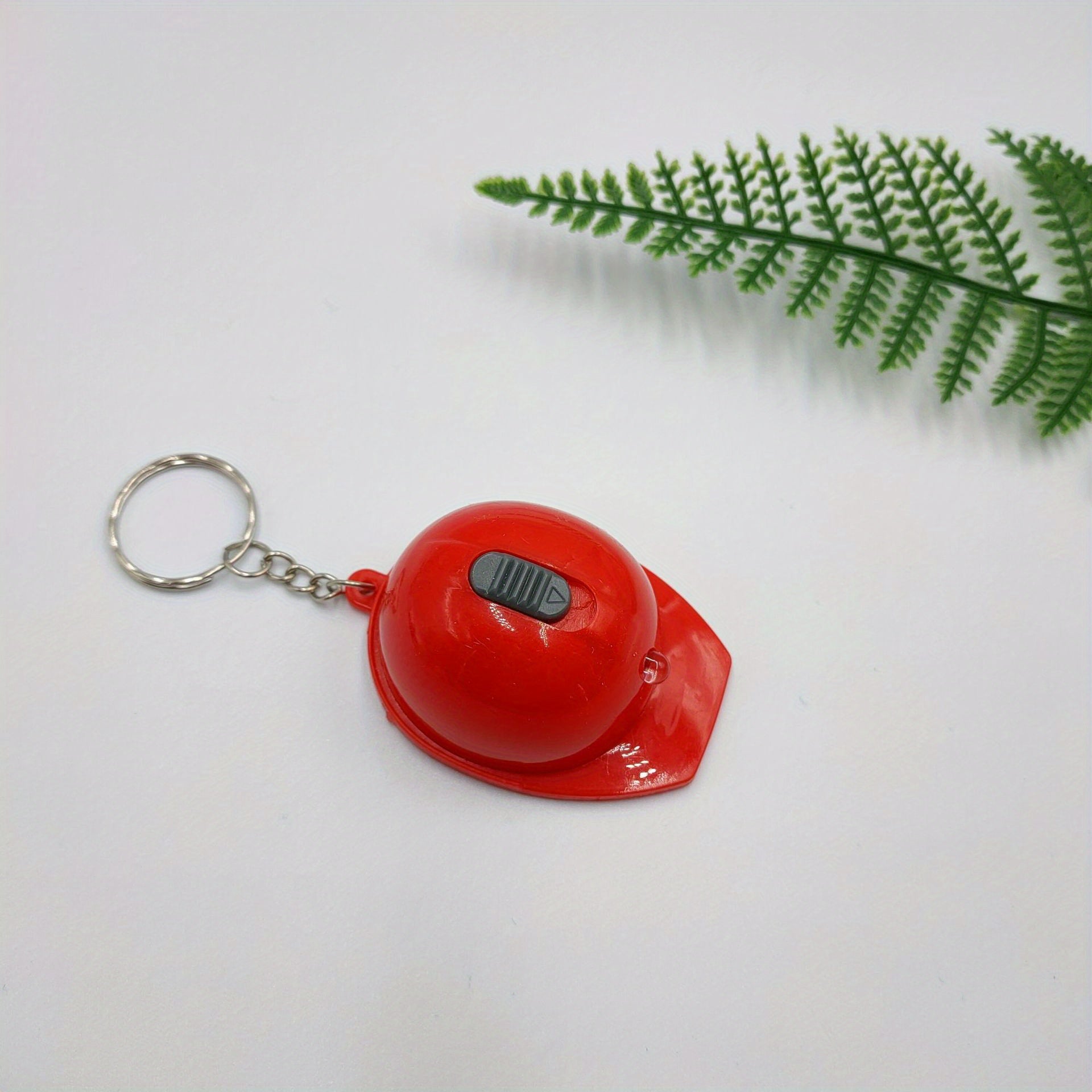 Helmet PVC With Light Security Hat Keychain For Men