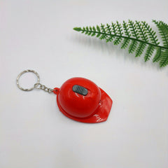 Helmet PVC With Light Security Hat Keychain For Men