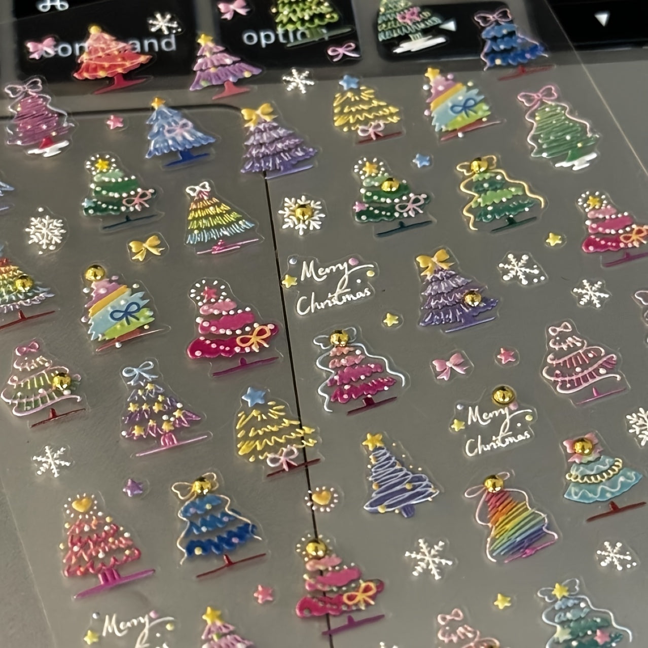 3D Embossed Christmas Tree Stickers for Phone & Tablet Cases