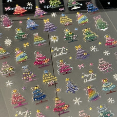 3D Embossed Christmas Tree Stickers for Phone & Tablet Cases