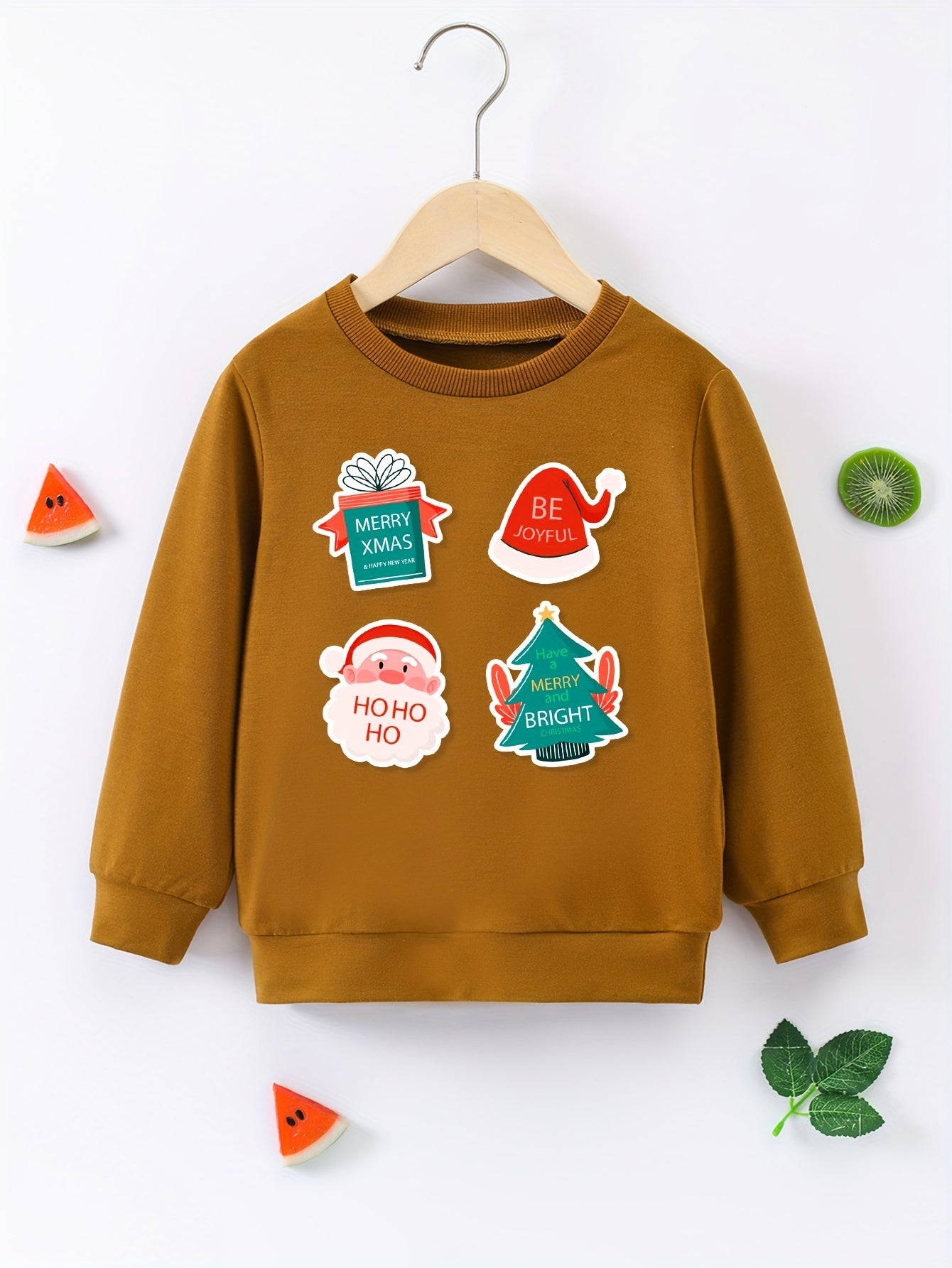 Christmas Pattern Boys Sweatshirt Kids Long Sleeve Pullover Winter Gift