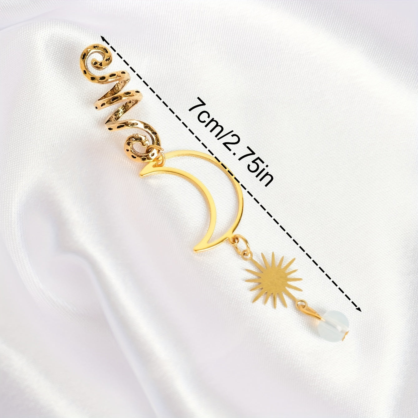 Natural Stone Sun Moon Bracelet Spiral Coils Hair Ring Jewelry