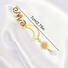 Natural Stone Sun Moon Bracelet Spiral Coils Hair Ring Jewelry