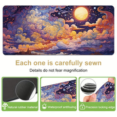 Sky Cloud Rectangular Mousepad Large Durable Stitched Edge Non-slip Rubber
