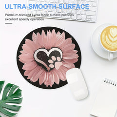Love Flowers Gaming Mouse Pad | Non-slip Round Mousepad for Office, Computers