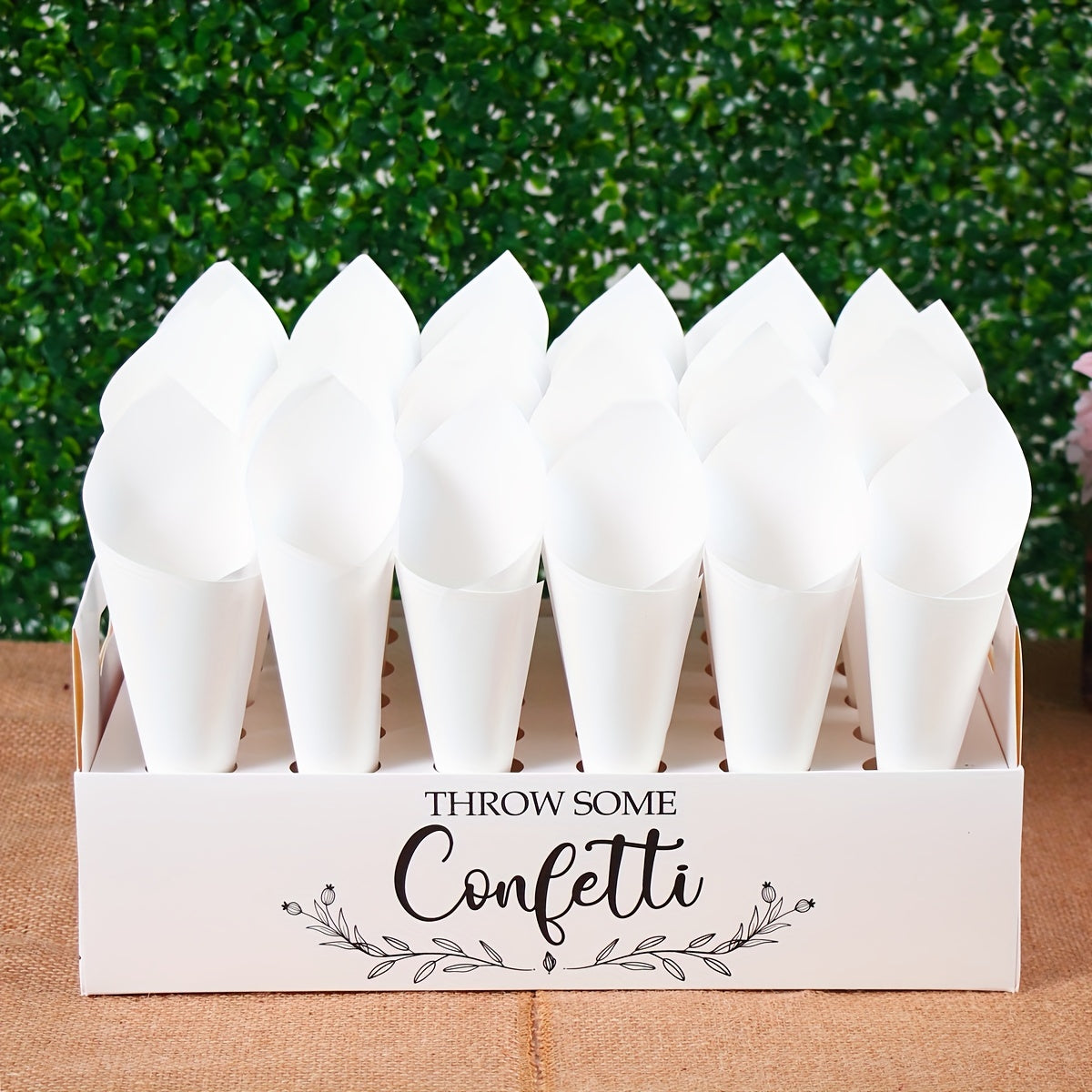 Rustic Wedding Paper Cone Holder Box Confetti Tray