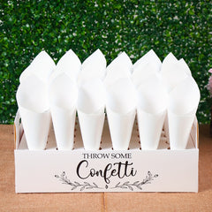 Rustic Wedding Paper Cone Holder Box Confetti Tray