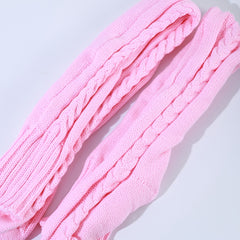 Cable Knit Thigh High Socks Over The Knee Boot Warm Leg Warmers