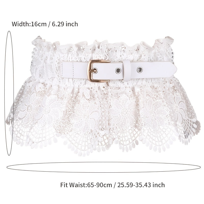 Wide Elastic Lace Belt Ladies Skirt Waist Shirt Decor