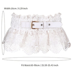 Wide Elastic Lace Belt Ladies Skirt Waist Shirt Decor